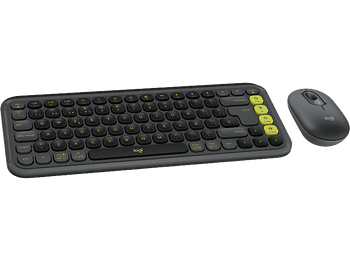 Pack Teclado + Ratón - Logitech Pop Icon, Inalámbrico, Bluetooth, Easy-Switch hasta 3 dispositivos, Teclas y botones personalizables, PC-Mac, Negro