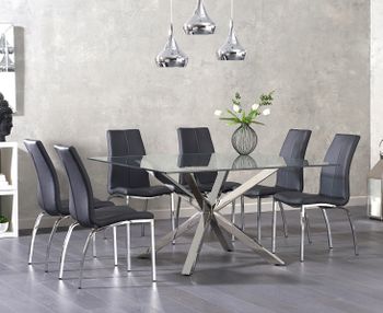 Rio Square Glass Dining Table with Cavello Chairs