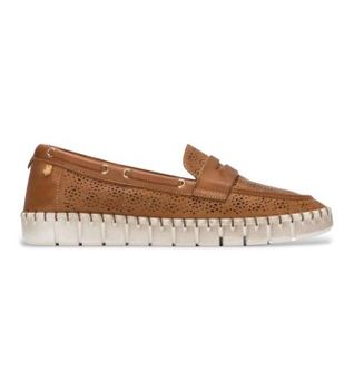 Carmela para mujer. 16321203-CAMEL Mocasines de Piel 163212 marrón (38), Plano, Ninguno, Casual