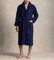polo ralph lauren para hombre 714899683009 bata de felpa con cuello chal marino l-xl homewear algodon
