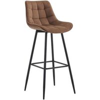 taburete de bar dartford terciopelo marron 52x47x106 cm clp