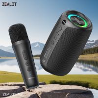 maquina de karaoke zealot-m2 altavoz bluetooth portatil con 1-2 microfonos inalambricos resistente al agua ipx5 sonido envolvente 360    altavoz inalambrico
