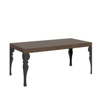 mesa extensible 90x200460 cm paxon nogal estructura antracita