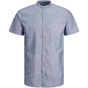 Jack & Jones Camisa manga corta 12253970 JJESUMMER BAND LINEN BLEND SHIRT SS S24 FADED DENIM para hombre