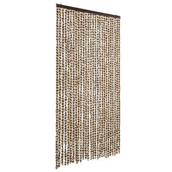 Cortina Antimoscas Chenilla Beige Y Marrón 118x220 Cm