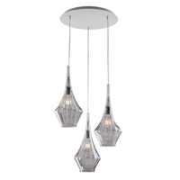 lampara colgante zeus de hierro con cristal pyrex gris 3 luces 149 o50 bl270-s3-gr