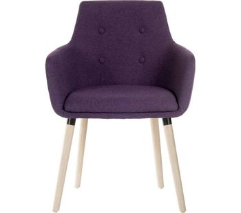 TEKNIK 4 Legged Fabric Reception Chair - Plum, Set of 2, Plum