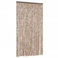 cortina antimoscas chenilla beige y marron oscuro 100x220 cm