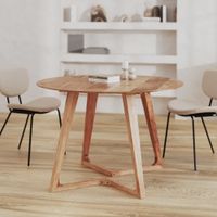 mesa redonda para 4 personas en madera de acacia 115 cm