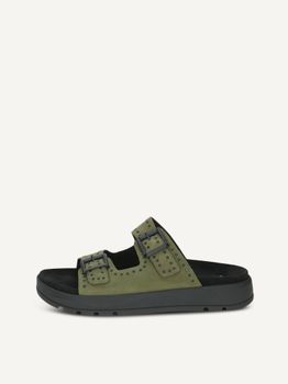 CAPRICE Mule, khaki, made of Leather without heel, Size 36