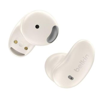 Auriculares Belkin SoundForm Anywhere inalámbricos y con cable Bluetooth, Cancelación de Ruido, IPX4, blancos