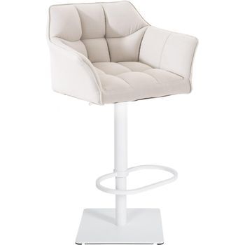 Taburete De Bar Damaso Con Tapizado De Tela Blanco 45x64x88 Cm Clp