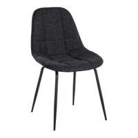 silla con patas de metal y asiento en tela gris oscuro