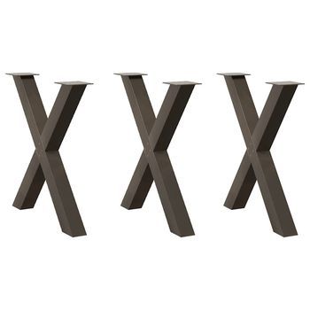 Patas Para Mesa De Comedor En Forma De X (3 Unidades, Acero Natural, 70 X 72-73 Cm) Vidaxl