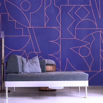 Papel pintado panorámico fragments, azul 425 x 250cm