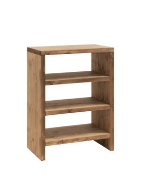 Estantería zapatero de madera de abeto roble oscuro 80x60cm