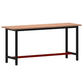Banco De Trabajo Madera Maciza De Haya Y Metal 180x55x81,5 Cm Vidaxl