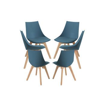 Pack 6 Sillas Blok De Polipropileno 78*48*55 Cm - Verde Azulado