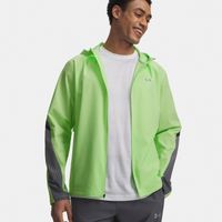 under armour velociti storm hooded  chaqueta para correr hombres-verde neon gris oscuro
