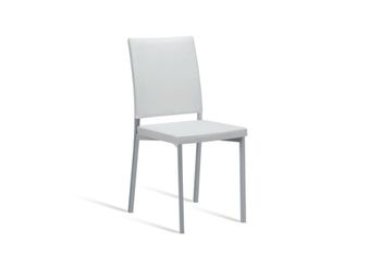Silla asiento blanco estructura gris