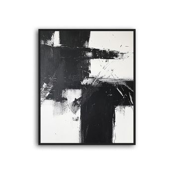 Cuadro de madera negro, impresión digital en papel, 62x52x3 cm