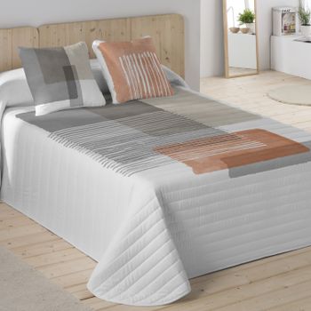 NATURALS - Colcha Bouti Estampada - Tejido 100% Algodón Extra Suave - Relleno 100% Poliéster - Fabricado en España - Modelos Geométricos - Cama 90/135/150/180 cm