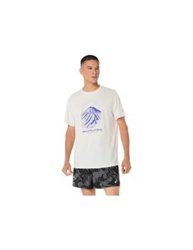 Camiseta de Trail ASICS Fujitrail Logo Ss Top Hombre Beige/Cobalto/Gris