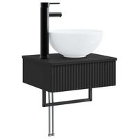 lavabo de lavado montado en la pared negro 40 x 35 x 39 cm vidaxl