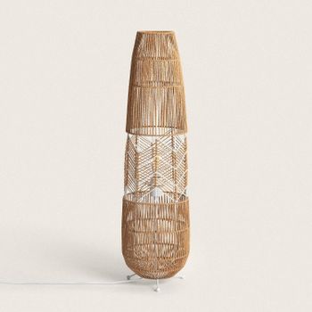 Ledkia Lámpara de Pie Papel Trenzado Satie Natural