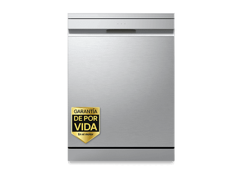 Lavavajillas - LG DF375HVS, 14 servicios, 10 programas, 60 cm, LED táctil, Tercera bandeja, TrueSteam™, QuadWash™, Inox antihuellas