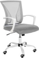 silla de oficina giratoria regulable en microfibra gris claro
