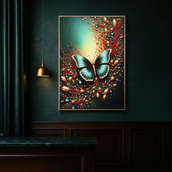 Pintura sobre lienzo lacado con marco y relieves cm 70×4×100