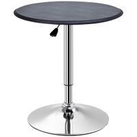 mesa de bar o63x93 cm negro y plateado