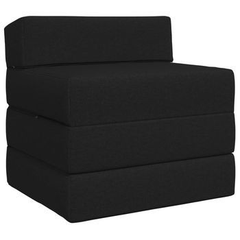 Sofá Cama Plegable Negro 200 X 70 X 15 Cm Tela Vidaxl