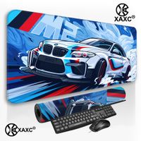 alfombrilla de raton grande con diseno de coche deportivo azul y rojo para b-bmw base de goma antideslizante alfombrilla de escritorio para deportes electronicos alfombrilla de escritorio para