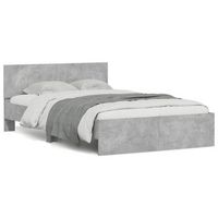 estructura de cama con cabecero gris hormigon 120x200cm