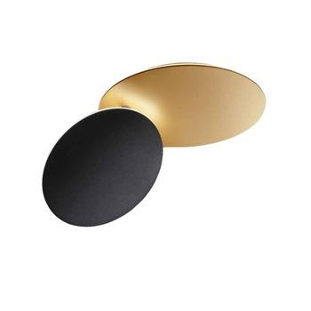 Lámpara De Techo Led Drum En Metal Negro Dorado Mate 33w Perenz