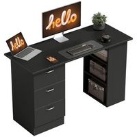 escritorio de ordenador con tres cajones de mdf 120 cm  negro