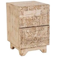 mesita de madera artesanal blanca 37x40x56h cm