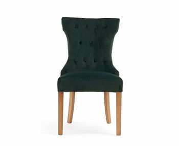 Ex-display Set of TWO Camille Green Velvet Dining Chairs