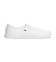 tommy hilfiger para mujer fw0fw08640 zapatillas de lona sin cordones blanco 40 tela plano ninguno casual