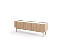 mueble para tv efecto madera crema y blanco