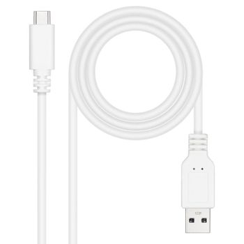 Cable USB Nanocable 10.01.2101-L150-W 1.5m USB-C Macho a USB-A Macho 3A Blanco