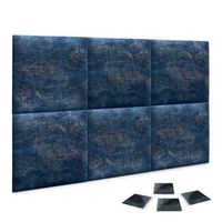 dhome juego de 6 paneles tapizados de tela de lujo pack autoadhesivos para pared acusticos absorbentes proteccion luxurious blue 50x30cm x6