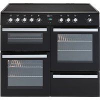 flavel milano 100 mln10crk electric range cooker - black  chrome black