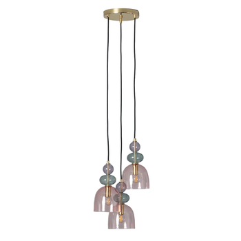 Ledkia Lámpara Colgante Metal y Cristal Tri Baudelaire
