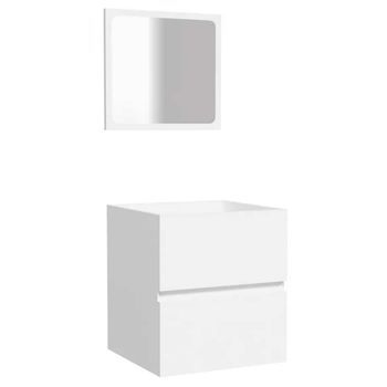Armario De Baño Con Espejo Madera De Ingeniería Blanco Vidaxl