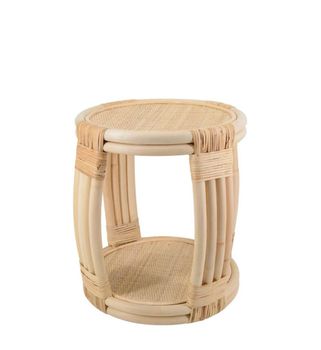 Mesa de centro ratán beige d. 44 cm