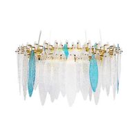 lampara de suspension multicolor con pantalla de cristal estilo moderno glamuroso para salon malaca