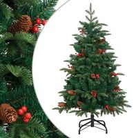 arbol de navidad  decoraciones de navidad artificial con pinas y bayas 150 cm cfw105000